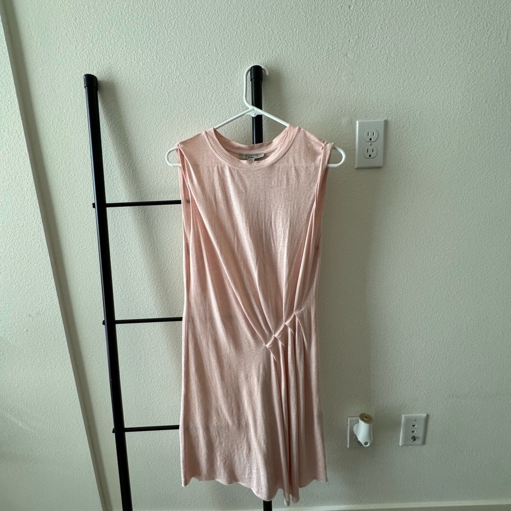 All Saints Duma Asymmetric Pleated Tank Dress